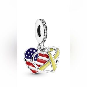 Pandora Heart, Flag, & Remembrance charm & necklace